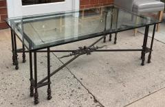 Paul Ferrante Paul Ferrante Wrought Iron Glass Cocktail Coffee Table - 3870403