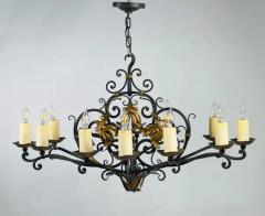 Paul Ferrante Wrought Iron Gold Gilt Chandelier by Paul Ferrante USA 2016 - 3438242