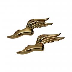 Paul Flato Pair of Winged Shoes Brooches - 300458