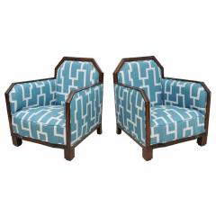 Paul Follot Fine Pair of Rosewood Art Deco Club Chairs France Paul Follot - 4274047
