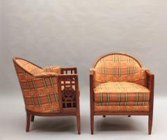 Paul Follot Pair of Fine French Art Deco Mahogany Armchairs by Paul Follot - 3494879