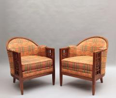 Paul Follot Pair of Fine French Art Deco Mahogany Armchairs by Paul Follot - 3494964