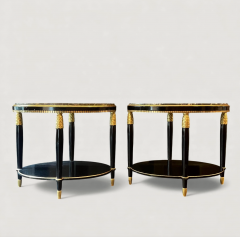 Paul Follot Paul Follot Pair of Black Lacquer and Gilded side Tables - 4612752