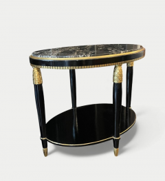 Paul Follot Paul Follot Pair of Black Lacquer and Gilded side Tables - 4612754