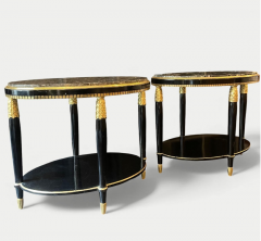 Paul Follot Paul Follot Pair of Black Lacquer and Gilded side Tables - 4612755