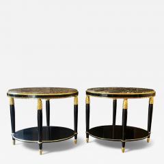 Paul Follot Paul Follot Pair of Black Lacquer and Gilded side Tables - 4614514