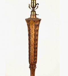 Paul Follot Paul Follot gilt sculpted wood floor lamp - 3692556