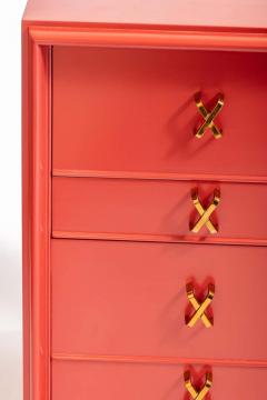 Paul Frankl 1950s Paul Frankl Moroccan Red Lacquered Double Dresser Chest of Drawers - 1975340