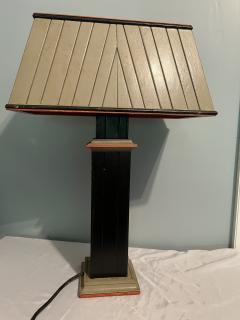 Paul Frankl ART DECO ORIGINAL PAINT WOOD AND GLASS LAMP IN THE MANNER OF PAUL FRANKL - 3701929