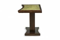 Paul Frankl American Art Deco Mahogany and Green Leather Extendable Console Tabl - 4630916