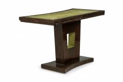 Paul Frankl American Art Deco Mahogany and Green Leather Extendable Console Tabl - 4630917