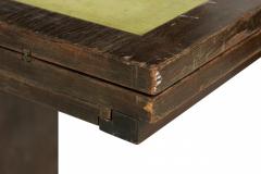 Paul Frankl American Art Deco Mahogany and Green Leather Extendable Console Tabl - 4630923