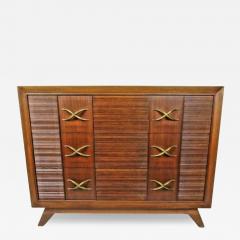 Paul Frankl American Modern Dark Walnut and Brass Three Drawer Chest Paul Frankl - 4166370