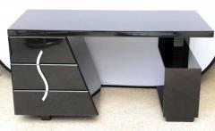 Paul Frankl Black Lacquered Sculptural Desk by Paul Frankl - 4273272