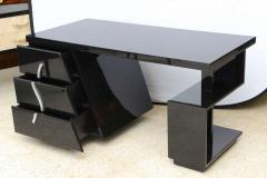Paul Frankl Black Lacquered Sculptural Desk by Paul Frankl - 4273274