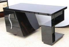 Paul Frankl Black Lacquered Sculptural Desk by Paul Frankl - 4273275