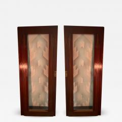 Paul Frankl FOUR ART DECO WOOD BRASS GLASS SKYSCRAPER DOORS IN THE STYLE OF PAUL FRANKL - 1766525