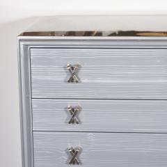 Paul Frankl High Chest in Silver Cerused Oak with Nickel X Fittings by Paul Frankl - 1522236