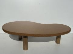 Paul Frankl Kidney Shaped Cork and Oak Coffee Table - 3994227