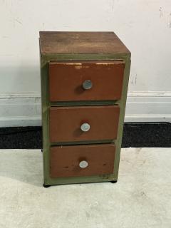 Paul Frankl MODERNIST ART DECO CORAL LEATHER BURLWOOD NIGHTSTAND - 3555085