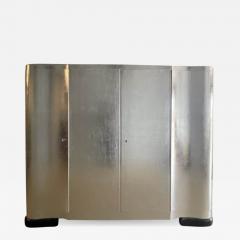 Paul Frankl MONUMENTAL FLUTED ART DECO SILVER LEAF ARMOIRE - 2190226