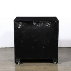 Paul Frankl Mid Century Ebonized Walnut Nickel X Form Pull Nightstands by Paul Frankl - 3523614