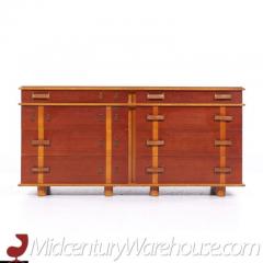 Paul Frankl Mid Century Leather Birch and Maple Station Wagon Dresser - 3598411
