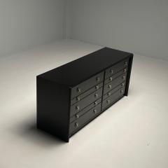 Paul Frankl Mid Century Modern Black Lacquer Paul Frankl Stamped John Stuart Double Dresser - 3385650