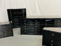 Paul Frankl Mid Century Modern Ebony Bedroom Set John Stuart Refinished - 2887269