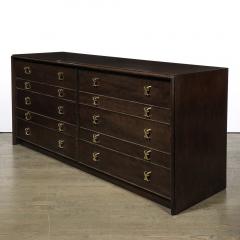 Paul Frankl Mid Century Modernist X Form Low Chest in Rich Brown Walnut by Paul Frankl - 3645567