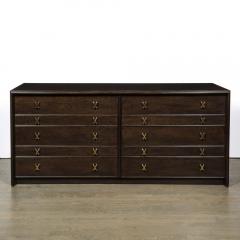 Paul Frankl Mid Century Modernist X Form Low Chest in Rich Brown Walnut by Paul Frankl - 3645569