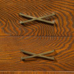 Paul Frankl Mid Century Paul Frankl Cerused Oak Chest of Drawers X Form Brass Pulls - 4792501