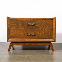 Paul Frankl Mid Century Paul Frankl Cerused Oak Chest of Drawers X Form Brass Pulls - 4792535