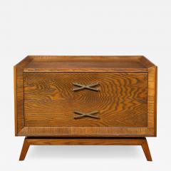 Paul Frankl Mid Century Paul Frankl Cerused Oak Chest of Drawers X Form Brass Pulls - 4792950