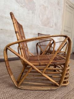 Paul Frankl Pair of Bent Bamboo Armchairs By Paul Frankl 1940s - 4364761