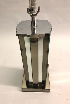 Paul Frankl Pair of Mid Century Modern Mirrored Skyscraper Table Lamps by Paul Frankl - 4090303