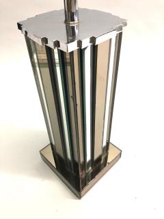 Paul Frankl Pair of Mid Century Modern Mirrored Skyscraper Table Lamps by Paul Frankl - 4090304