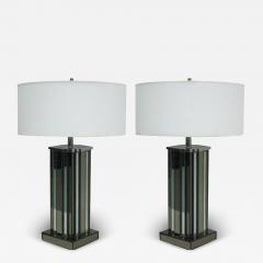 Paul Frankl Pair of Mid Century Modern Mirrored Skyscraper Table Lamps by Paul Frankl - 4090841