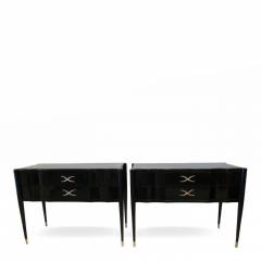 Paul Frankl Pair of Paul Frankl Ebonised Two Drawer Commodes Consoles - 4273208