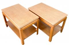 Paul Frankl Pair of Paul T Frankl for Johnson Cork Top Two Tier Side or End Tables 1950s - 3031011