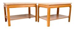 Paul Frankl Pair of Paul T Frankl for Johnson Cork Top Two Tier Side or End Tables 1950s - 3031099