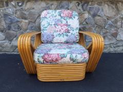 Paul Frankl Pair of Square Pretzel Rattan Lounge Chairs Style of Paul Frankl - 721441