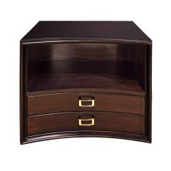 Paul Frankl Paul Frankl Bedside Tables in Dark Walnut with Buckle Pulls 1950s - 2026814