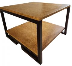 Paul Frankl Paul Frankl Mahogany Coffee Table with Cork Tops Johnson Furniture c 1940s - 3268507