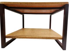 Paul Frankl Paul Frankl Mahogany Coffee Table with Cork Tops Johnson Furniture c 1940s - 3268508