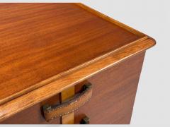 Paul Frankl Paul Frankl Rare Nightstands Mahogany Rock Maple Brass Leather USA 1950s - 4448772