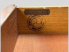 Paul Frankl Paul Frankl Rare Nightstands Mahogany Rock Maple Brass Leather USA 1950s - 4448774