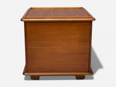 Paul Frankl Paul Frankl Rare Nightstands Mahogany Rock Maple Brass Leather USA 1950s - 4448775