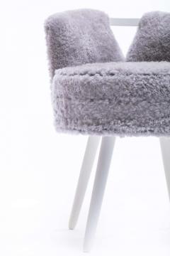 Paul Frankl Paul Frankl Style Vanity Stool Upholstered in Shearling - 1976601