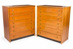 Paul Frankl Paul Frankl for Johnson Furniture Co Mid Century Walnut Six Drawer High Chests - 2792888